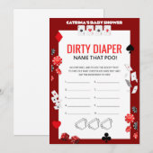Ace Casino Baby shower - Bewerkbare naam, 5x7 Kaart (Voorkant / Achterkant)