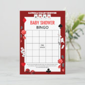 Ace Casino Baby shower - Bewerkbare naam, 5x7 Kaart (Staand voorkant)