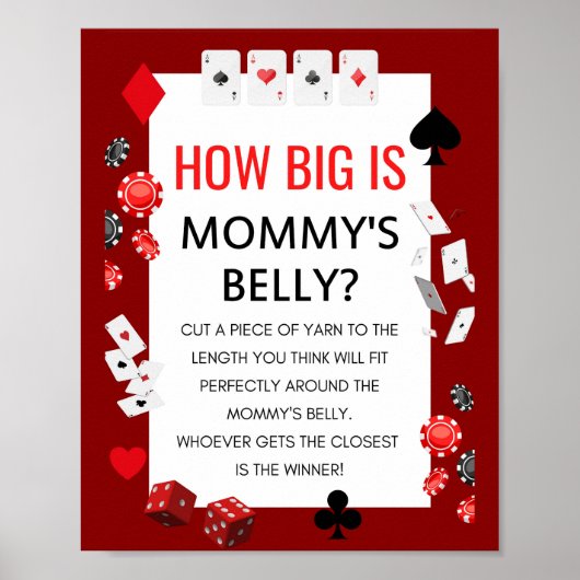 Ace Casino Baby shower Spelbord Poster (Voorkant)