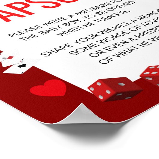 Ace Casino Baby shower Spelbord Poster (Hoek)