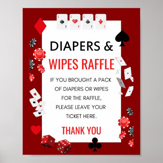 Ace Casino Baby shower Spelbord Poster (Voorkant)