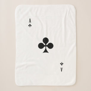 Ace club die Kaart speelt Funny Matching Halloween Sherpa Deken
