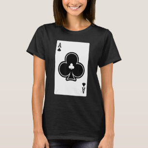Ace Clubs Poker Kaart Games spelen speelkaarten zw T-shirt