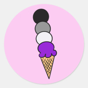 Ace Cream (Asexual Pride) (LGBTQ+ Ice Creams) Ronde Sticker