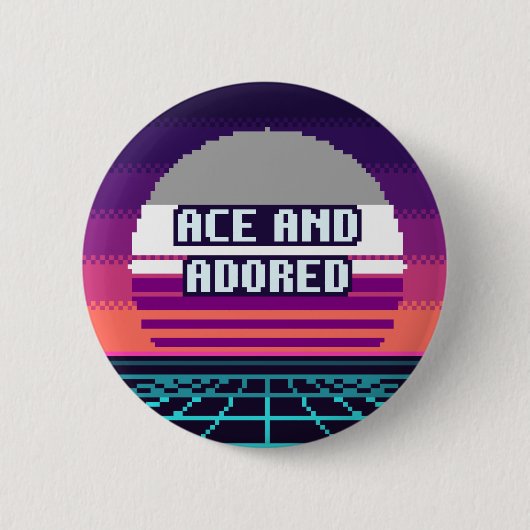 Ace en aanbeden Pride Pixel Knop Ronde Button 5,7 Cm (Voorkant)