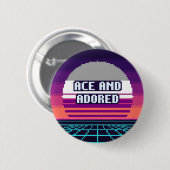 Ace en aanbeden Pride Pixel Knop Ronde Button 5,7 Cm (Voorkant /achterkant)