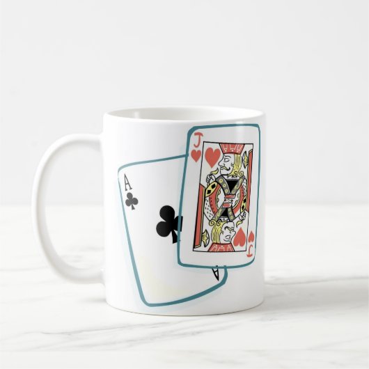Ace en Jack Poker Cards Koffiemok (Links)