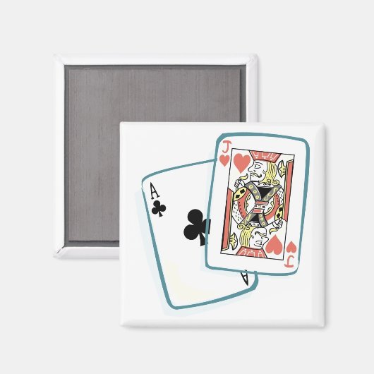Ace en Jack Poker Cards Magneet (Voorkant / Achterkant)