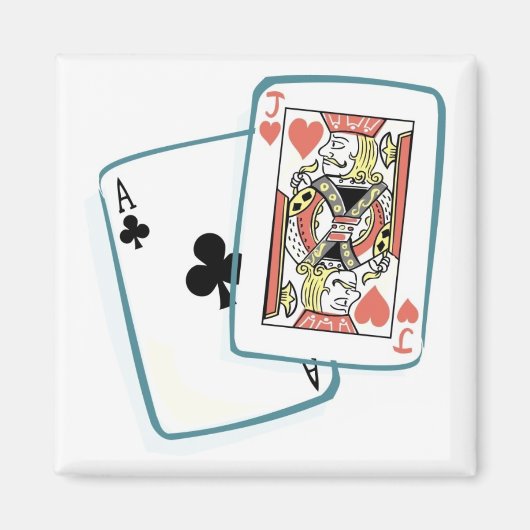 Ace en Jack Poker Cards Magneet (Voorkant)
