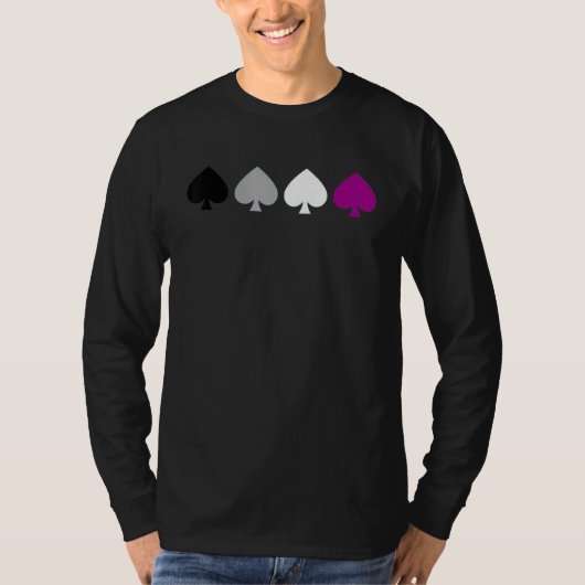 Ace Flag Playing Cards Subtle Asexual Pride Asexua T-shirt (Voorkant)