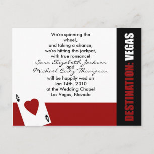 Ace Hearts Destination Vegas Wedding Invitation Uitnodiging Briefkaart