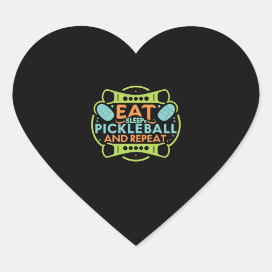 Ace het Hof met Pickleball Hart Sticker (Voorkant)