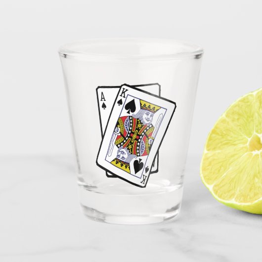 Ace & King of Spades 21st Birthday Shot Glas (Voorkant)