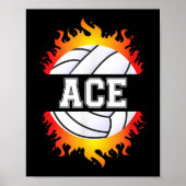 Ace Name Volleyball Player Boys Ball and Net Sport Poster (Voorkant)