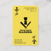 Ace of barber geel zwart visitekaartje (Voorkant)