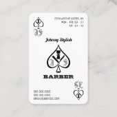 Ace of barbers black and white loyalty card visitekaartje (Voorkant)
