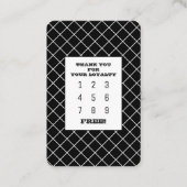 Ace of barbers black and white loyalty card visitekaartje (Achterkant)