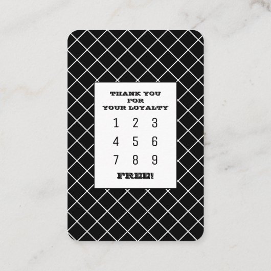 Ace of barbers black and white loyalty card visitekaartje (Achterkant)