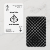Ace of barbers zwart-wit visitekaartje (Voorkant / Achterkant)