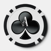Ace of Clubs Casino Deck of Pplaykaarten Poker Chips (Achterkant)
