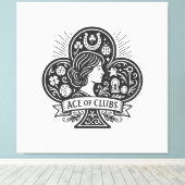 Ace of Clubs - Lady Luck Cameo Canvas Afdruk (Insitu (Houten vloer))