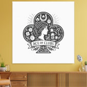 Ace of Clubs - Lady Luck Cameo Canvas Afdruk (Insitu (Woonkamer))