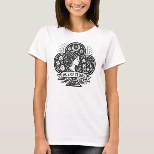Ace of Clubs - Lady Luck Cameo T-shirt (Voorkant)