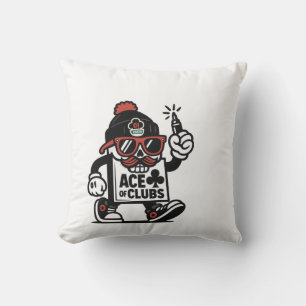 Ace of Clubs Street Mascot - Poker Grind Crew Kussen