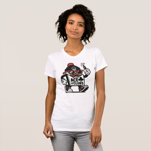 Ace of Clubs Street Mascot - Poker Grind Crew T-shirt (Voorkant volledig)