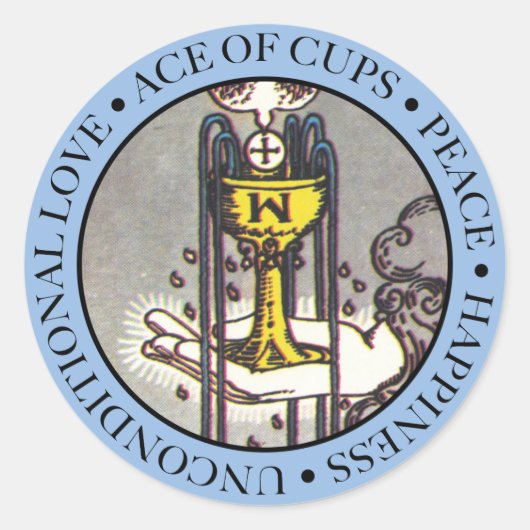 Ace of Cups Sticker met Tekst (Voorkant)
