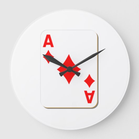 Ace of Diamonds Playing Card Grote Klok (Voorkant)
