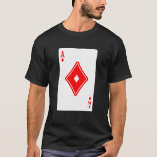 Ace of Diamonds Poker Kaart Games speelkaartjes bl T-shirt