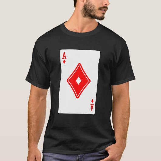 Ace of Diamonds Poker Kaart Games speelkaartjes bl T-shirt (Voorkant)