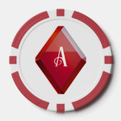 Ace of Diamonds Red Casino Deck of Paring Cards Poker Chips (Voorkant)