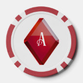Ace of Diamonds Red Casino Deck of Paring Cards Poker Chips (Achterkant)
