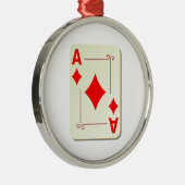 Ace of Diamonds speelkaart Metalen Ornament (Rechts)