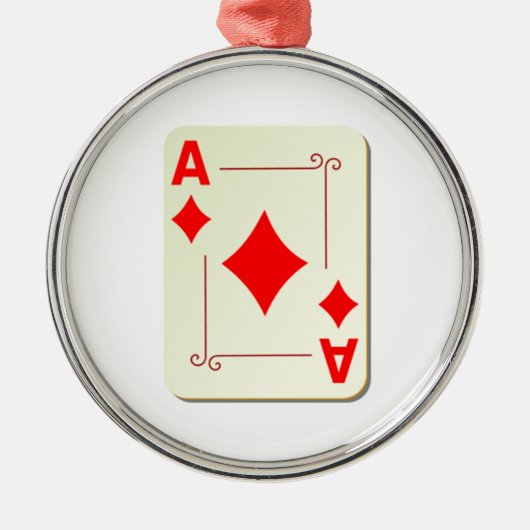 Ace of Diamonds speelkaart Metalen Ornament (Voorkant)
