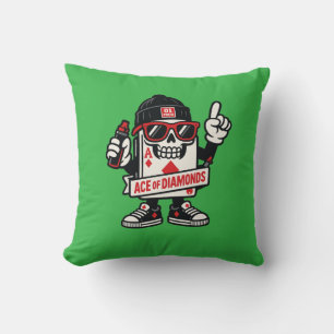 Ace of Diamonds Street Mascot — High-Roller Editie Kussen