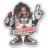 Ace of Diamonds Street Mascot — High-Roller Editie Sticker (Voorkant)