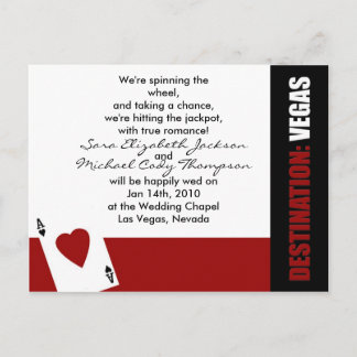 Ace of Hearts Destination Vegas Wedding Invitation Uitnodiging Briefkaart
