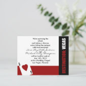 Ace of Hearts Destination Vegas Wedding Invitation Uitnodiging Briefkaart (Staand voorkant)
