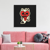 Ace of Hearts — Drip-Heart Katakana (Poker Street) Canvas Afdruk (Insitu (Woonkamer))