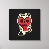 Ace of Hearts — Drip-Heart Katakana (Poker Street) Canvas Afdruk (Voorkant)