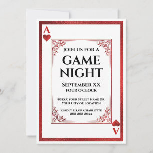 Ace of Hearts Game Nacht Spelen Kaart