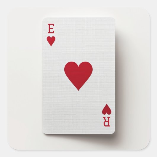 Ace of Hearts kaart - Initiaal sticker (Voorkant)