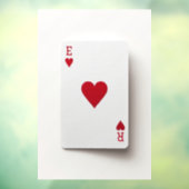 Ace of Hearts Kaart - Initialen Cling Raamsticker (Vel 3)