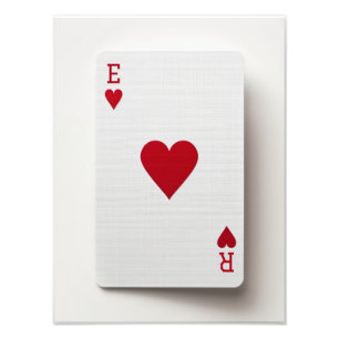 Ace of Hearts Kaart - Initialen Poster