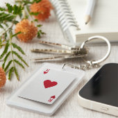 Ace of Hearts Kaart - Initialen sleutelhanger (Voorkant Rechts)
