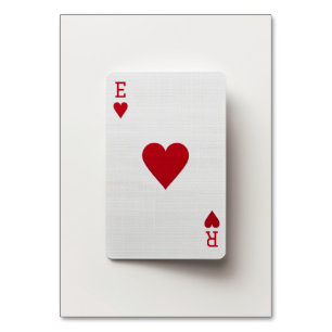 Ace of Hearts Kaart - Initialen Tabel Nee