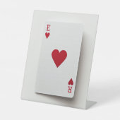 Ace of Hearts Kaart - Initialen Teken Reclamebord Met Voetstuk (Voorkant)